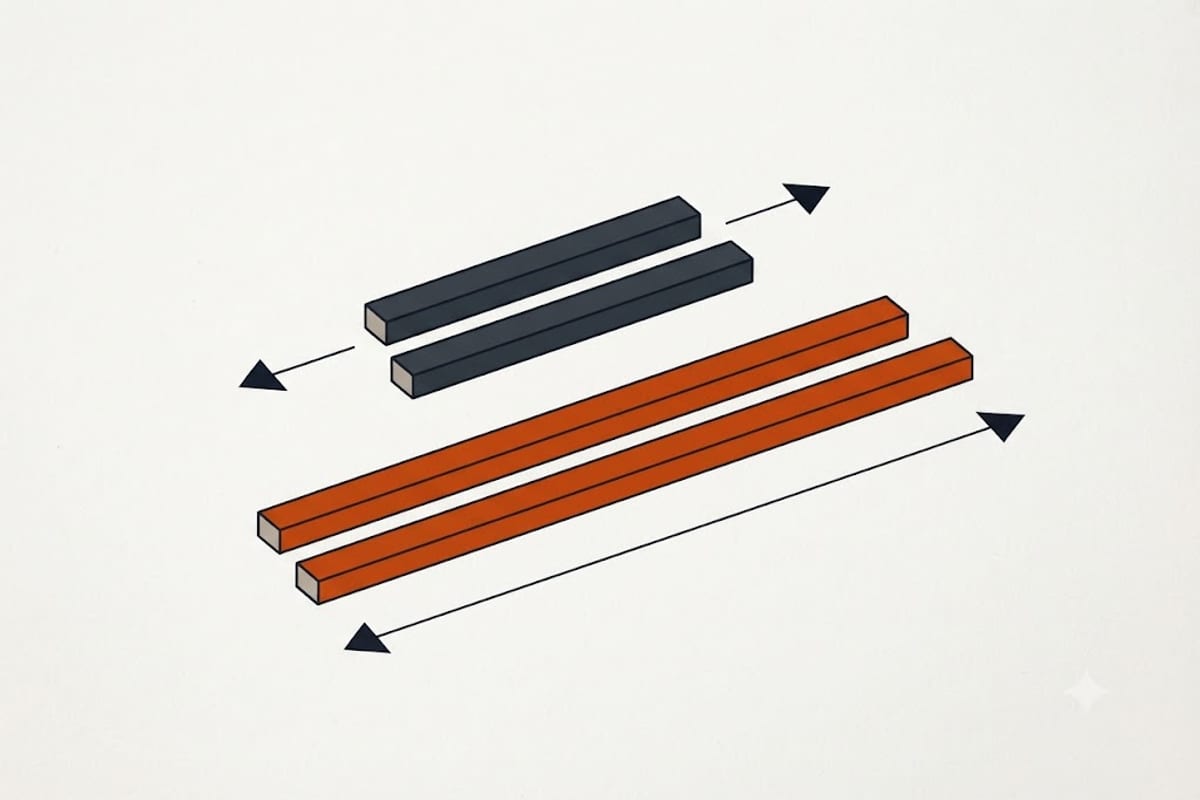 Cost and service life scale together across the two materials
