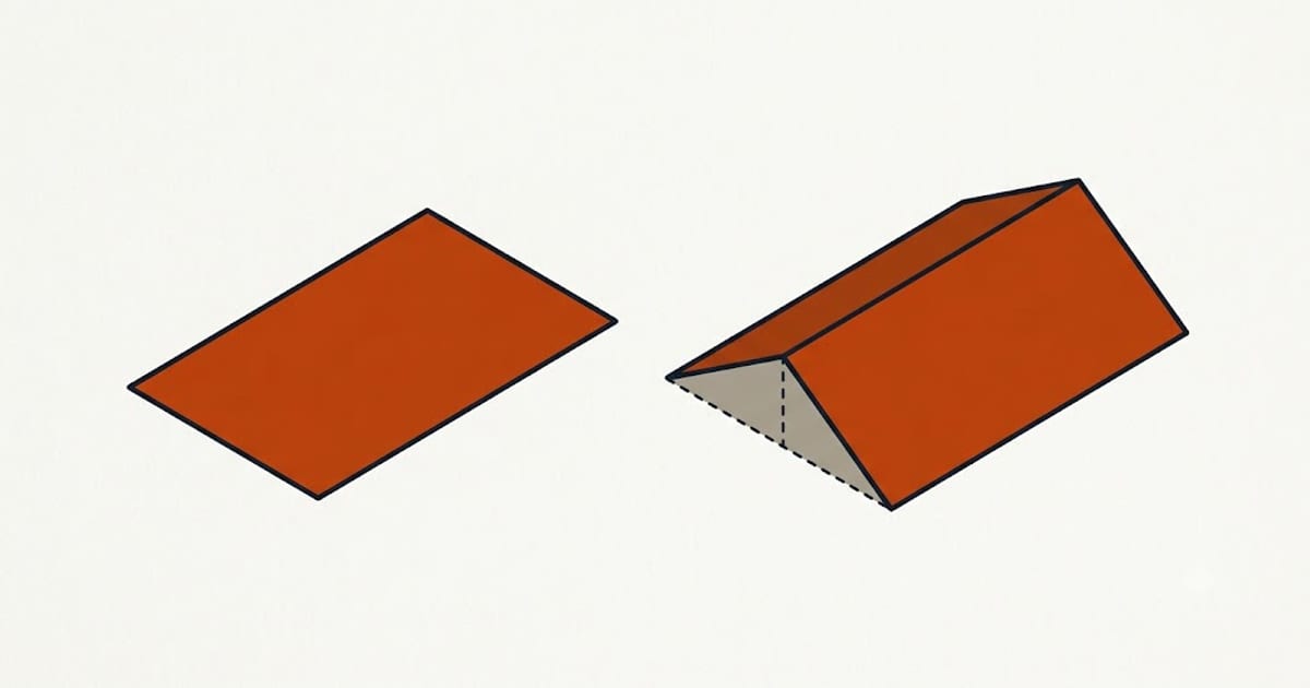 A house footprint and the larger roof surface that sits over it
