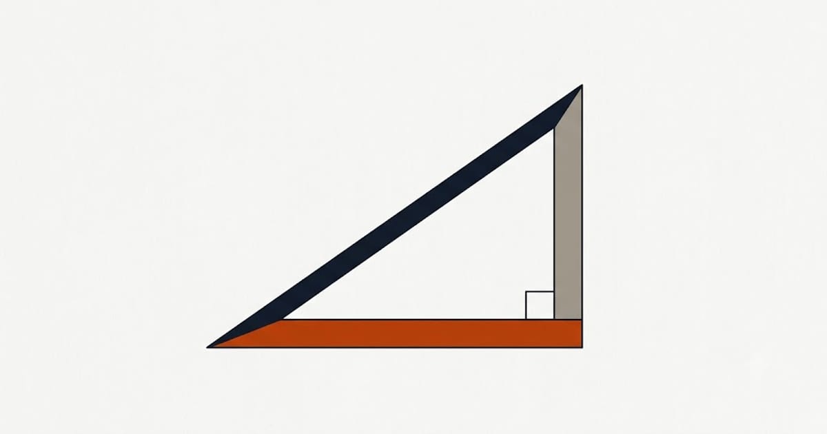 A right triangle showing run, rise and the hypotenuse that the multiplier represents